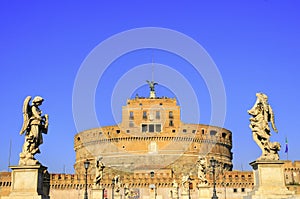 Angel castle with statue of ancient Rome