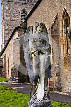 Angel in the Churchyard of All Hallows church in the village of Great Mitton, Lancashire photo