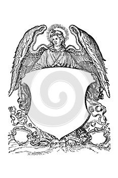 Angel with coat of arms from 16th century photo