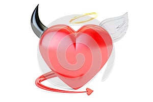 Angel and Devil Heart 2 in 1, 3D rendering