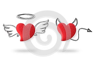 Angel and devil hearts