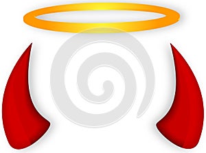 Angel and devil horns halo