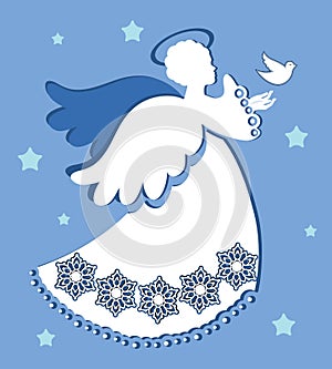 Angel with dove of peace
