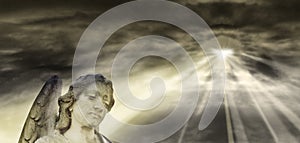 Angel and dramatic Sky