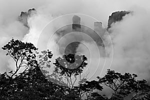 Angel Falls in the sky in Venezuela