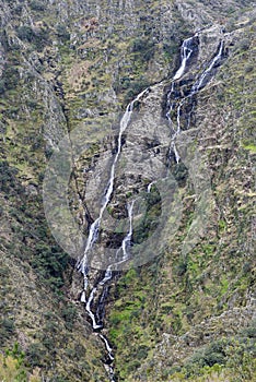 Angel Falls waterfall after the rains in Ovejuela in Las Hurdes, Extremadura