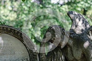 angel figure at a grave detail