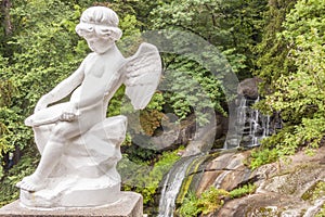 Angel figure in Sofiyivsky park - Uman, Ukraine. photo