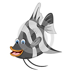 Angel fish fresh water funny cartoon vector illustration