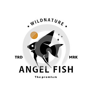 Angel fish logo vector silhouette art icon for livestock