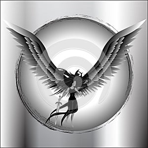 Angel Flying Holding Sword