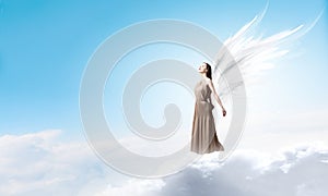 Angel girl flying high