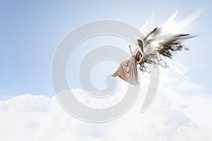 Angel girl flying high