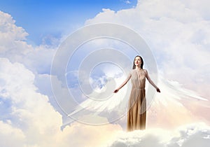 Angel girl flying high