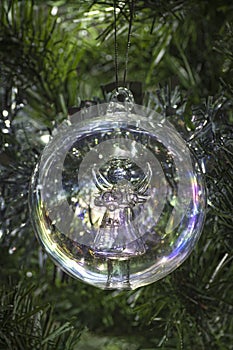 Angel glass Christmas tree bauble decoration