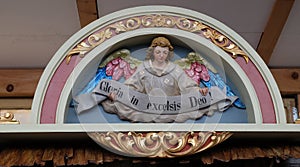 Angel with Gloria in excelsis Deo Banner