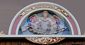 Angel with Gloria in excelsis Deo Banner