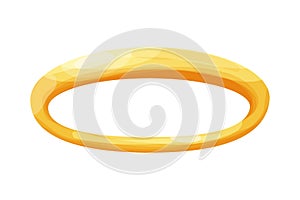 Angel golden nimbus shine halo in cartoon style isolated on white background. Magic ring, circle, aureole.
