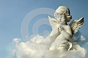 Angel guardian on the cloud