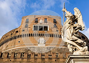 Angel guarding the Castle Sant'Angelo in Rome