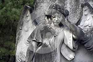 Angel Headstone - Closeup