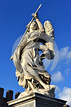 Angel with the Holy Lance of Longinus looks at the sky