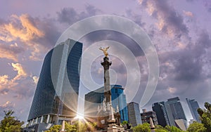 Angel of Independence monument located on Reforma Street near historic center of Mexico City photo