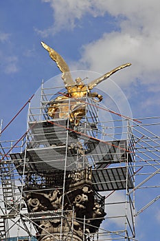 The Angel of Independence, officially known as a victory column located on a roundabout over Paseo de la Reforma in