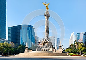 The Angel of Independence and the Paseo de La Reforma in Mexico