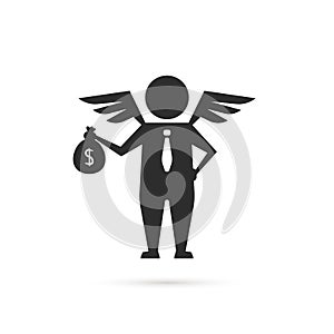 Angel investor icon isolated on white