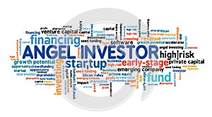 Angel investor text cloud