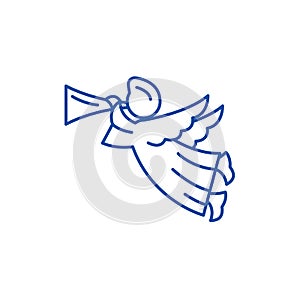 Angel line icon concept. Angel flat  vector symbol, sign, outline illustration.