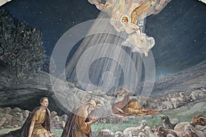 Anděl z navštívil pastýři a informován dže z narození 
