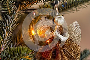 Angel Ornament on Holiday Tree
