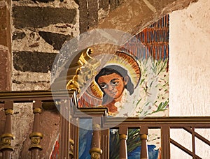 Angel Painting Parroquia Church San Miguel Mexico