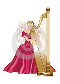 Angel playing harp