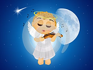 Angel plays the violin