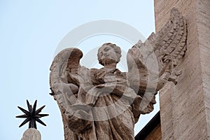 Angel on the portal of Sant Andrea della Valle Church in Rome