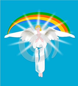 Angel with rainbow