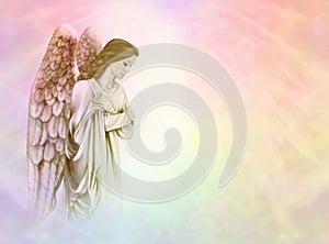 Angel on rainbow background