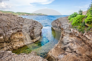 Angel`s Billabong beach, the natural pool on the island of Nusa Penida