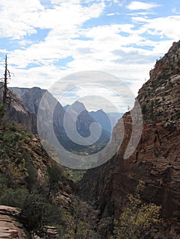 The Angel`s Landing Hiking Path, Zion National Park, Utah