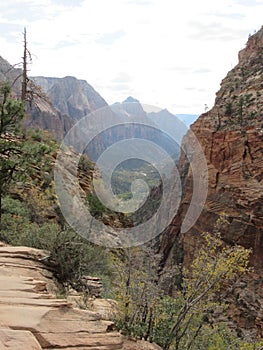 The Angel`s Landing Hiking Path, Zion National Park, Utah