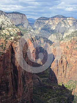 The Angel`s Landing Hiking Path, Zion National Park, Utah