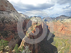 The Angel`s Landing Hiking Path, Zion National Park, Utah