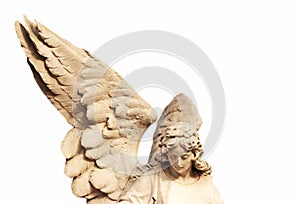 Angel sculpture with large wings