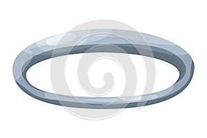 Angel silver nimbus shine halo gray in cartoon style isolated on white background. Magic ring, circle, aureole.