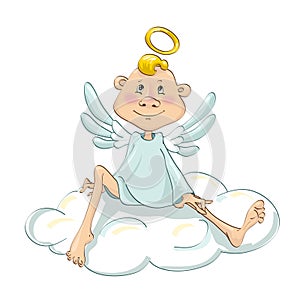 Angel sitting on a cloud