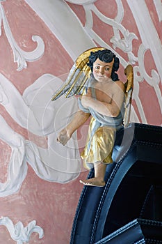 Angel, statue on the altar of the Holy Spirit in the Church of St Catherine of Alexandria in Zagreb, Croatia