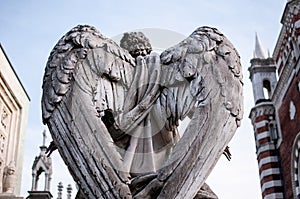 Angel statue in a cemetery